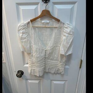 Frame Puff Sleeve Blouse Blanc Size XL